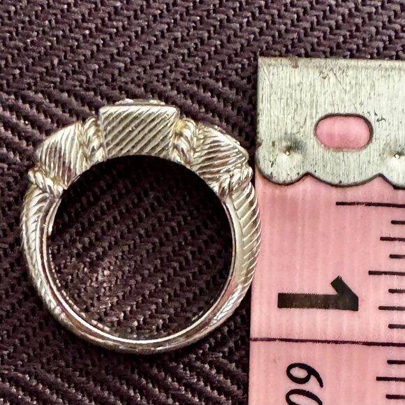 Judith Ripka Sterling Silver Diamonique 3 Stone Set Ring Womens size 6 - Picture 6 of 8